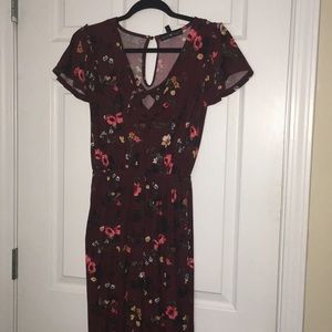 Burgundy Floral jumpsuit